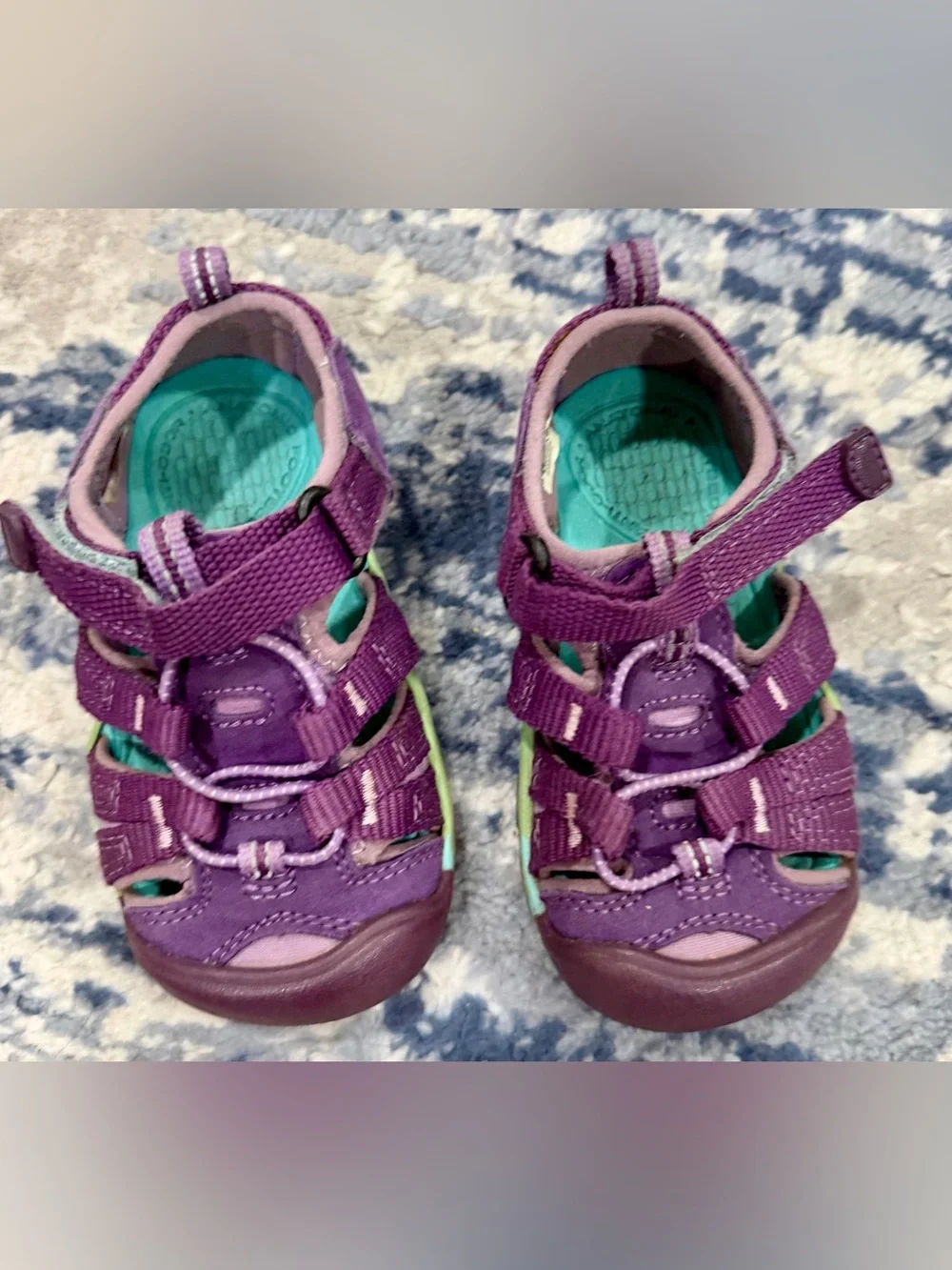 Keen Purple Kids Sandals with Aqua Accents